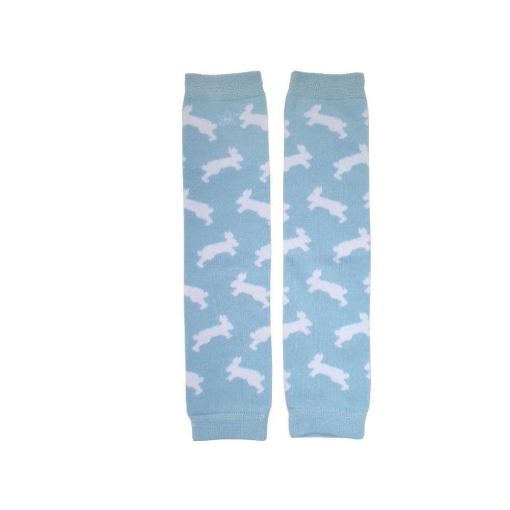 Blue Bunny Leg Warmers - by Huggalugs Nubies Fits -  Newborn to 6 Months - NIP